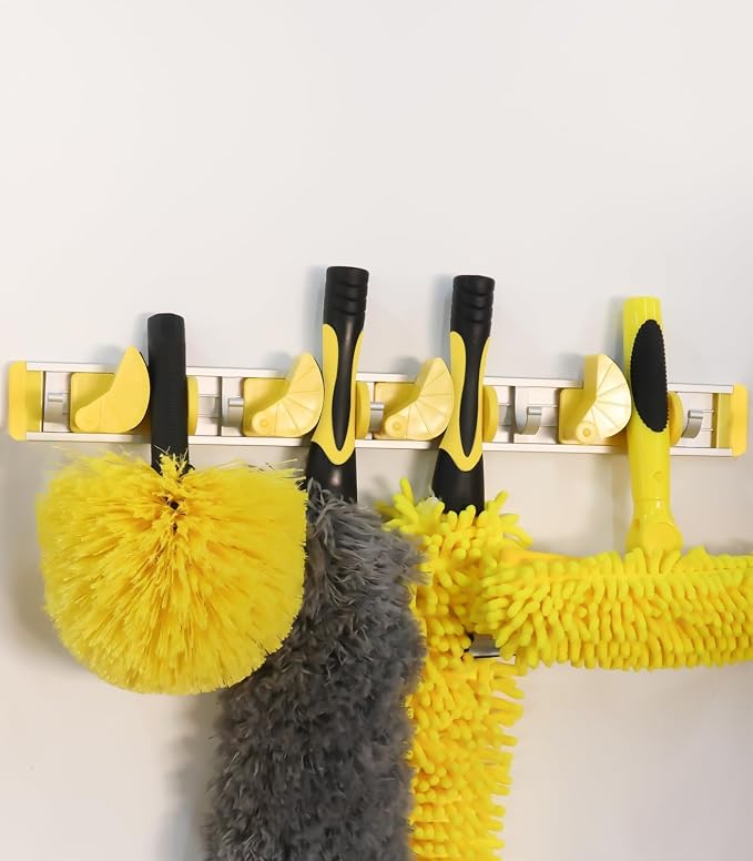 Good Grip Wall-Mounted Mop and Broom Holder Storage Organizer Cleaning Tools - Image 4
