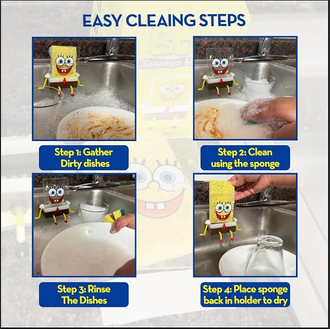 Sponge Holder, Kitchen Cute Sink Draining, Sponge Holder Cartoon Cleaning - Image 3
