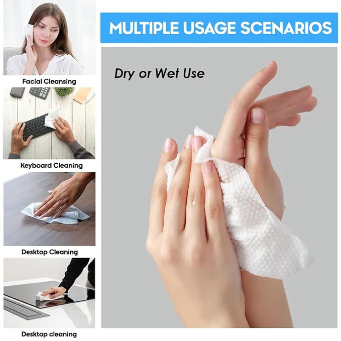 100 Pcs-Disposable Face Towels, Disposable wipe，Facial Cleansing Cloths & - Image 5