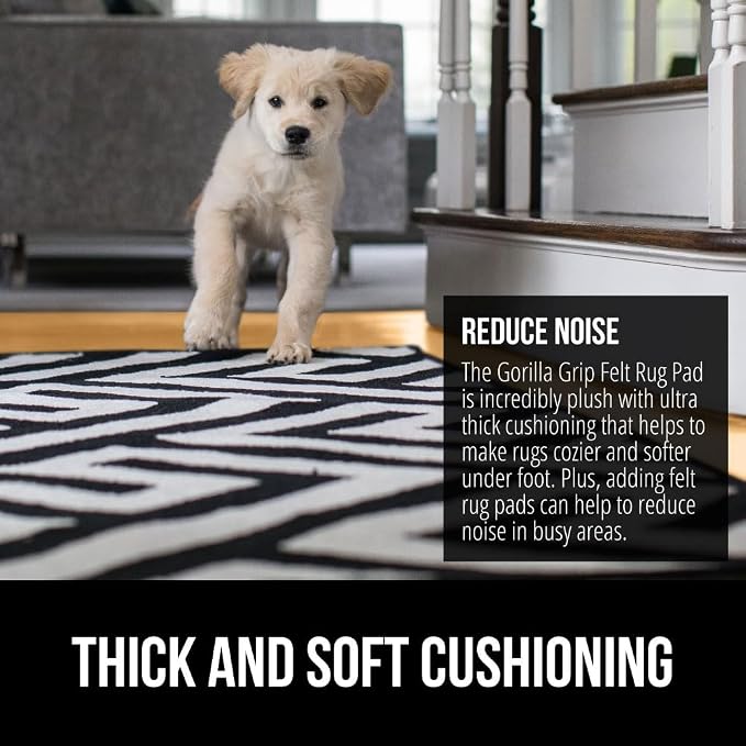GORILLA GRIP Felt and Natural Rubber Stay in Place Slip Resistant Rug Pad - Image 4