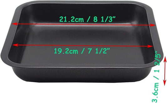 2pcs Mini Baking Pans 8 X 8 Inch Square Cake Pan Bread Pan Nonstick Heavy - Image 2