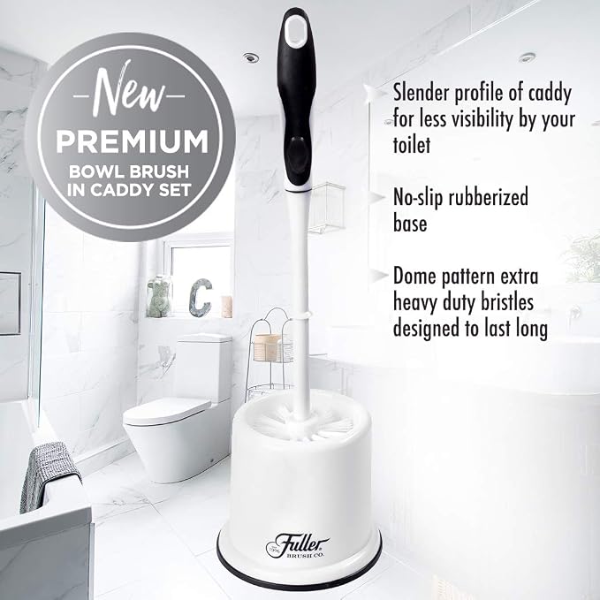 Fuller Brush Toilet Bowl Brush in Caddy Set – 16-Inch Long Handle Brush – Heavy - Image 2