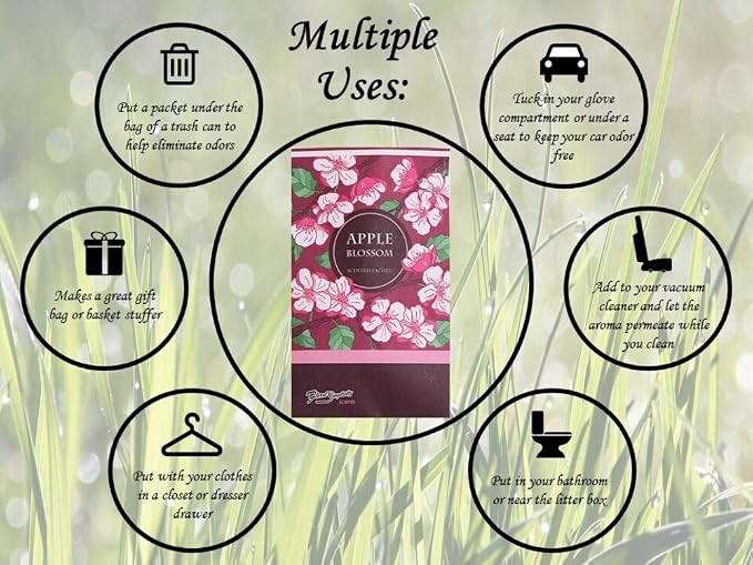 Floral Simplicity Apple Blossom Scented Sachets Pack of 6, Fall & Winter - Image 3