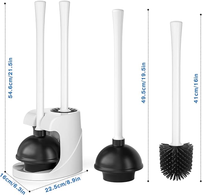 Toilet Plunger and Brush Set, Silicone Toilet Brush and Plunger - Image 7
