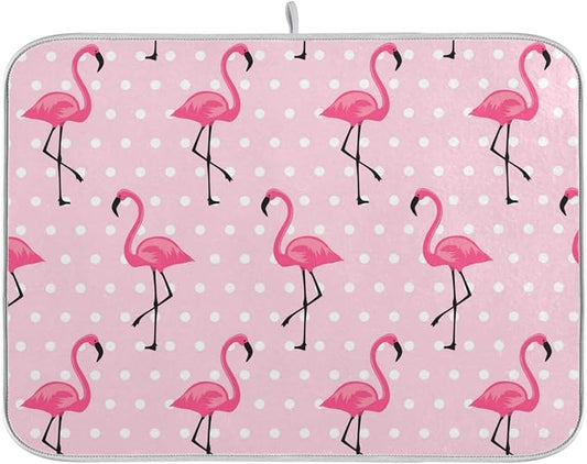 Tarity Cute Pink Flamingo Dish Drying Mat by Unknown