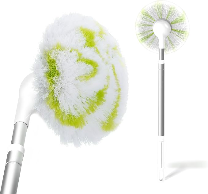 Tub Tile Scrubber Brush with 28" Extendable Pole, Bathroom Brush with Long by fieploom