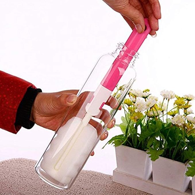 INVODA 4PCS Bottle Brush, Bottle Washer Set Long Sponge Bottle Cleaning Brushes - Image 3