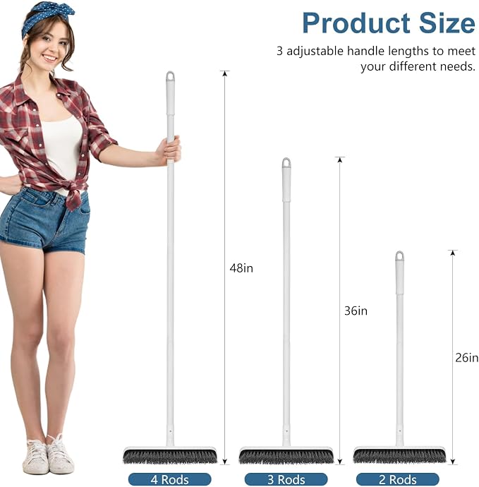 SetSail Floor Scrub Brush with 48-Inch Long Adjustable Handle 2 in 1 Scrape - Image 2