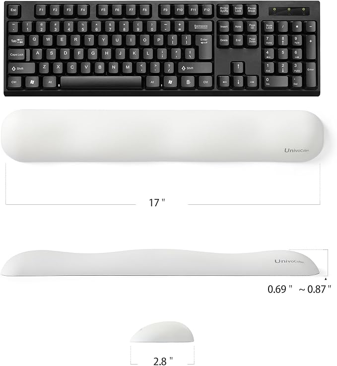 UnivoColors Design-Wave Keyboard Wrist Rest, Artificial Sheepskin+Memory - Image 5