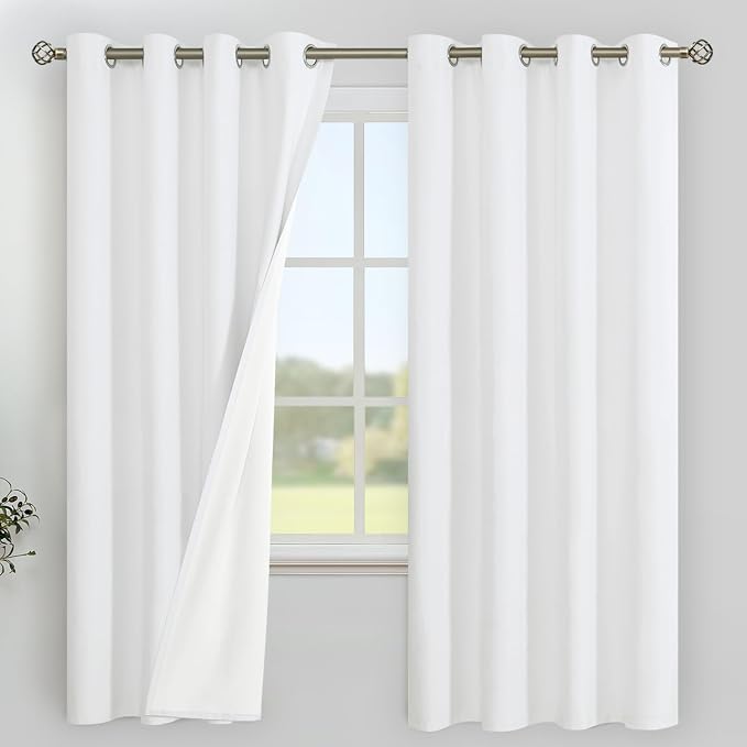 YoungsTex White Linen 100% Blackout Curtains by YoungsTex