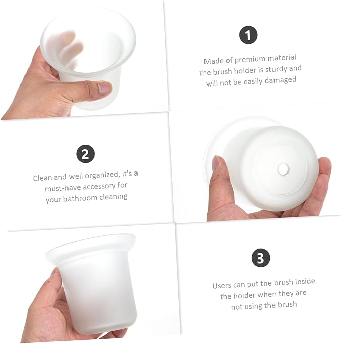 PRETYZOOM Frosted Toilet Brush Holder - Image 5