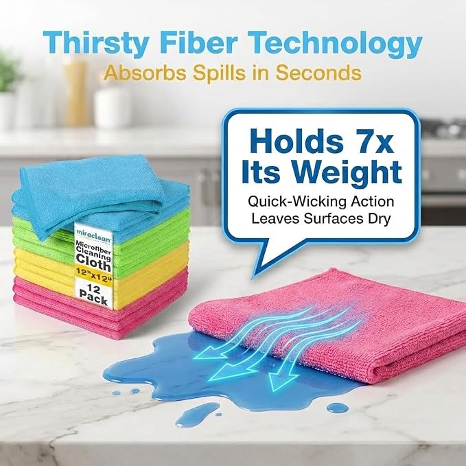 Microfiber Cleaning Cloth 12 Pack - Image 5