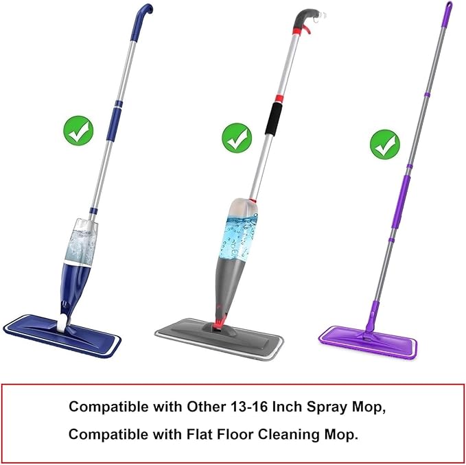 10 Pcs Reusable Mop Pads, 16.5 Inch Microfiber Wet Dry Floor Clean Mop Pad - Image 3