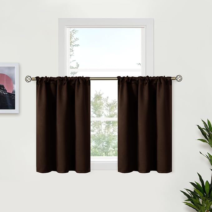 BGment Brown Kitchen Curtains 36 INES Long by BGment