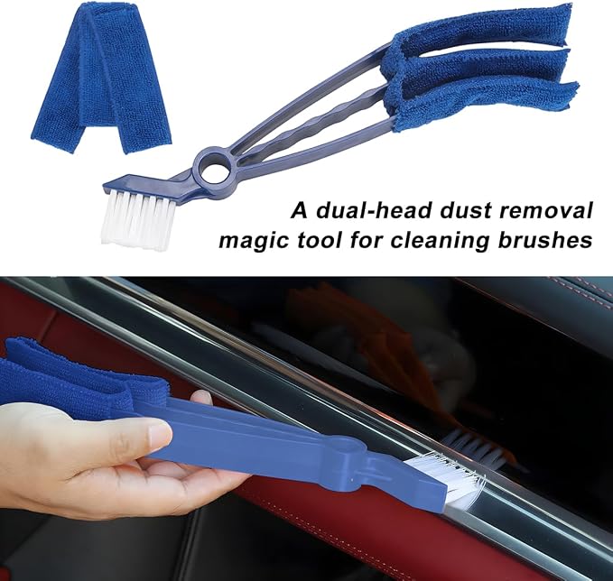Mini Duster for Car Air Vent, Vehicle Air Conditioner Cleaner & Brush - Image 3