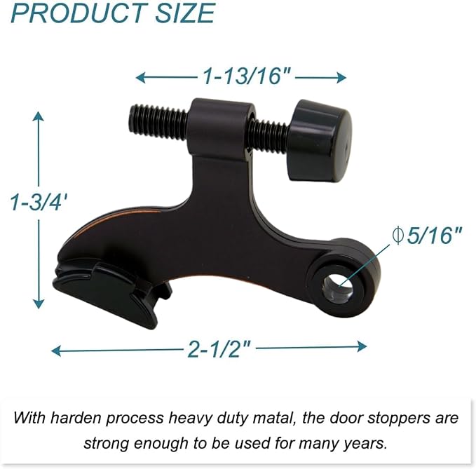 8 Pack Hinge Pin Oil Rubbed Bronze Door Stopper, Adjustable Heavy Duty Hinge - Image 2