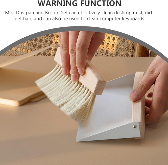 Housoutil Kids Window Cleaner Stainless Steel Cleaner Mini Dustpan and Brush - Image 5