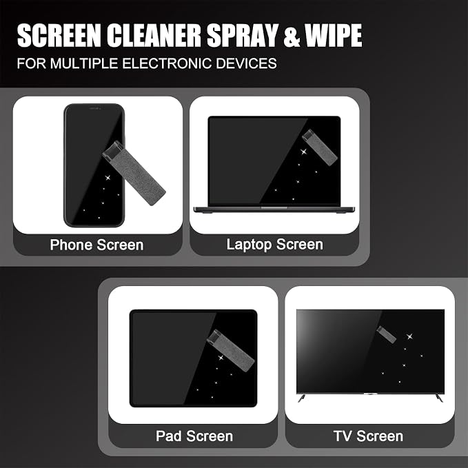 walrfid Car Screen Cleaner Spray and Wipe, Laptop Touchscreen Mist Cleaning Kit - Image 4