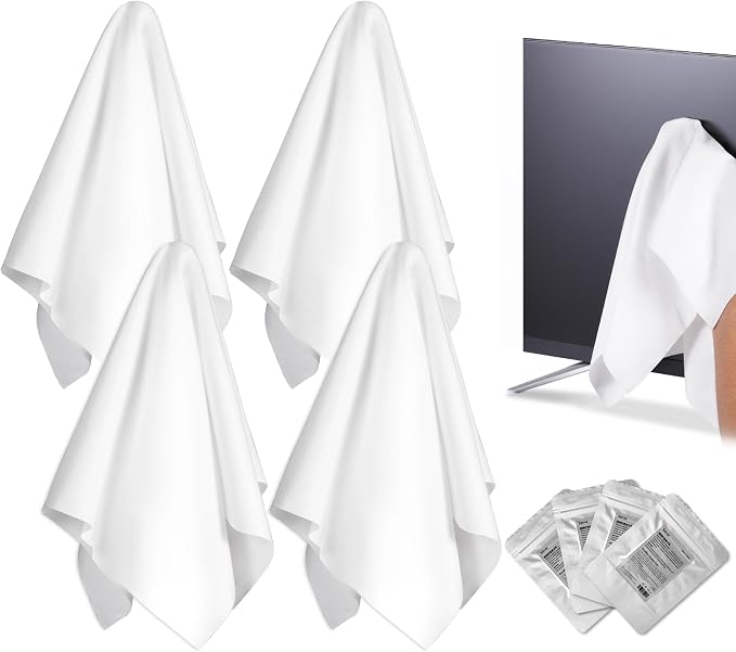 Selens 4Pcs Extra Large Microfiber Cleaning Cloths 16x16inch White Microfiber by Selens
