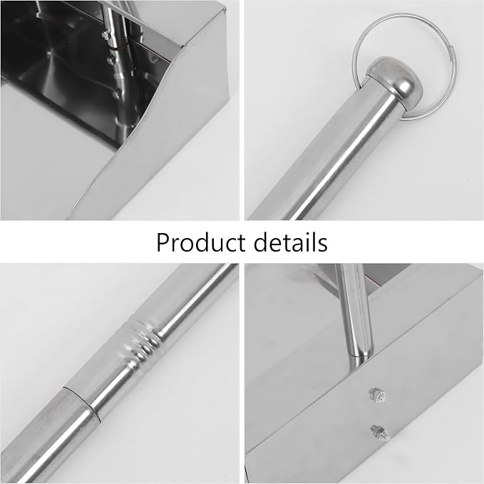 Stainless Steel Dustpan with Long Handle Large Heavy-Duty Garbage Shovel - Image 9