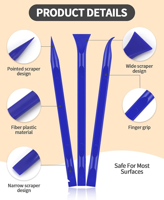12 PCS Carbon Fiber Plastic Scrapers Tool, Non-Scratch Scraper Tool - Image 3