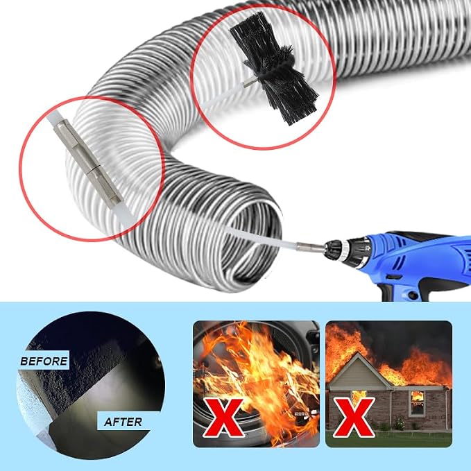 Particle Furnace Cleaning Brush, Chimney Brush, Dryer Vent Cleaner Kit - Image 4