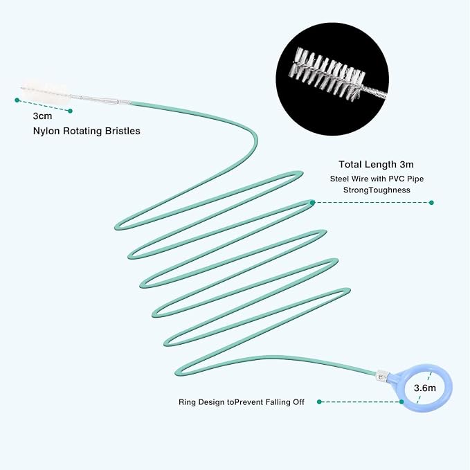 Car Sunroof Drain Cleaning Tool, 78 Inch Extra Long Drain Cleaning Brush - Image 2
