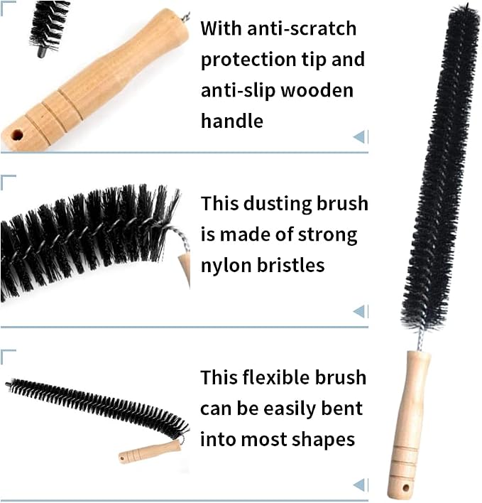 2Pcs Radiator Brush, Dryer Lint Brush Vent Cleaner, 16 inch Long Flexible - Image 4