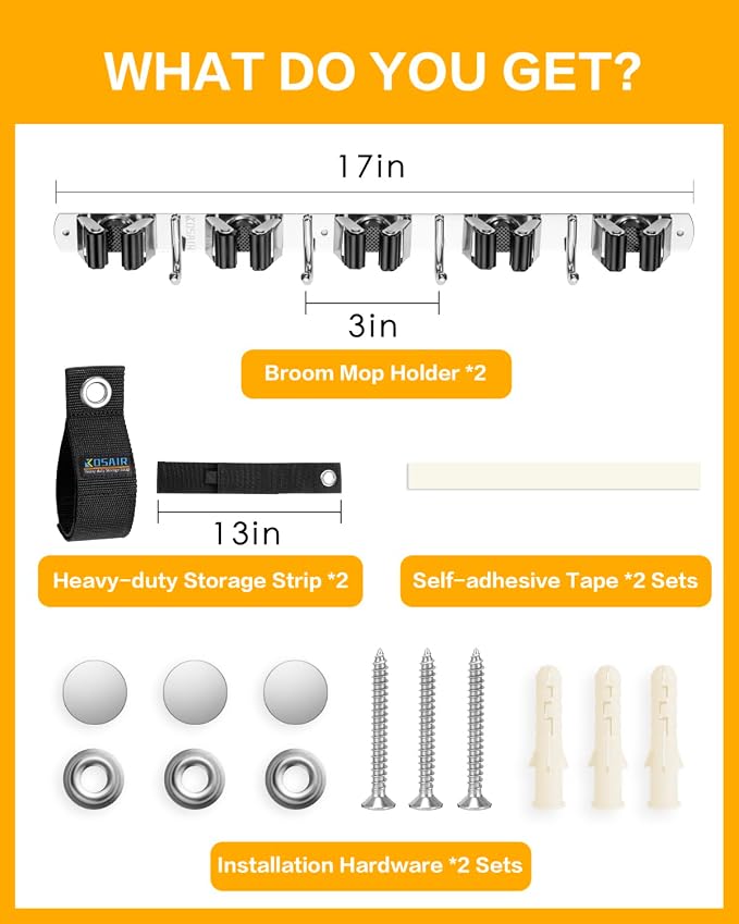 2 Pack Broom Holder Wall Mount - Image 2