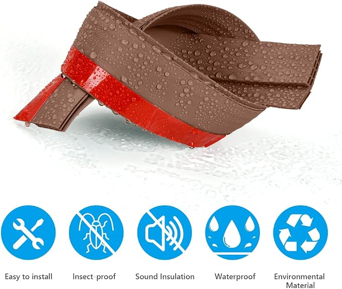Ainiv Door Draft Stopper Under Door Seal, Adhesive Under Door Sweep Weather - Image 5