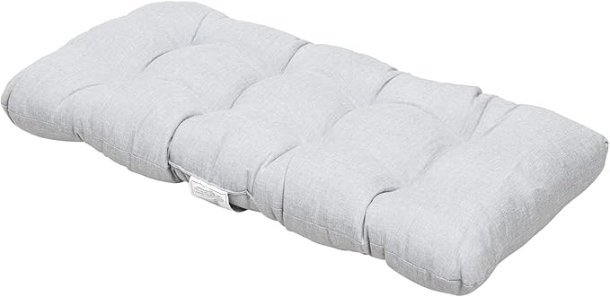 QILLOWAY Outdoor Patio Wicker Seat Cushions Group Loveseat/Two U-Shape/Two Lumbar Pillows for Patio Furniture,Wicker Loveseat,Bench,Porch,Settee of 5 (Silver/White)…