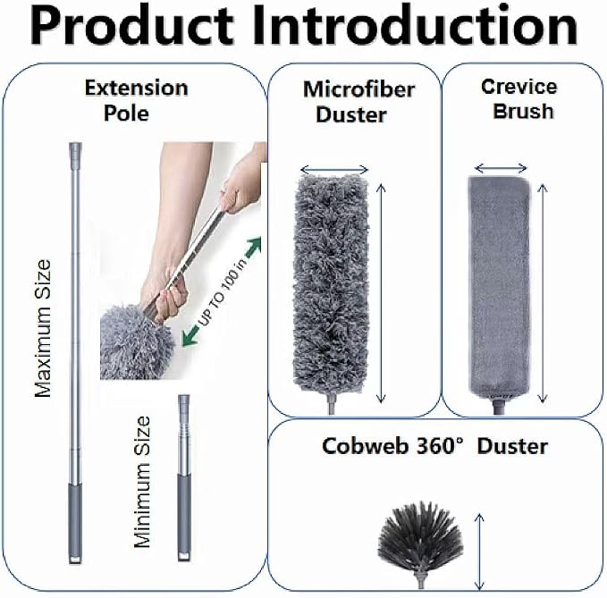 Microfiber Feather Duster 4-in-1 Kit, Dusters - Image 3