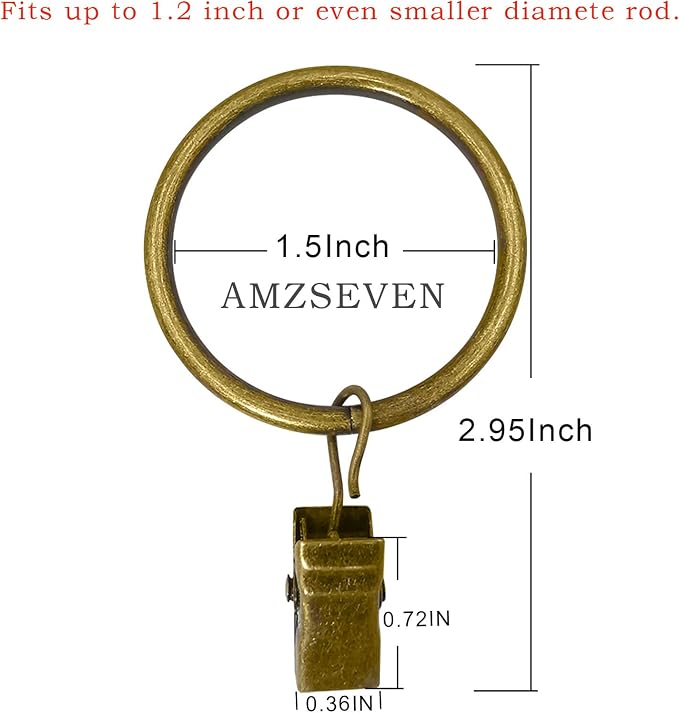 40 Pack Metal Curtain Rings - Image 2