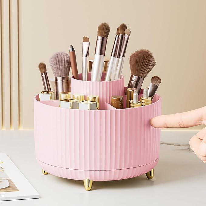 Diesisa Makeup Brush Holder Organizer, 360° Rotating Makeup Brush Organizer by Home