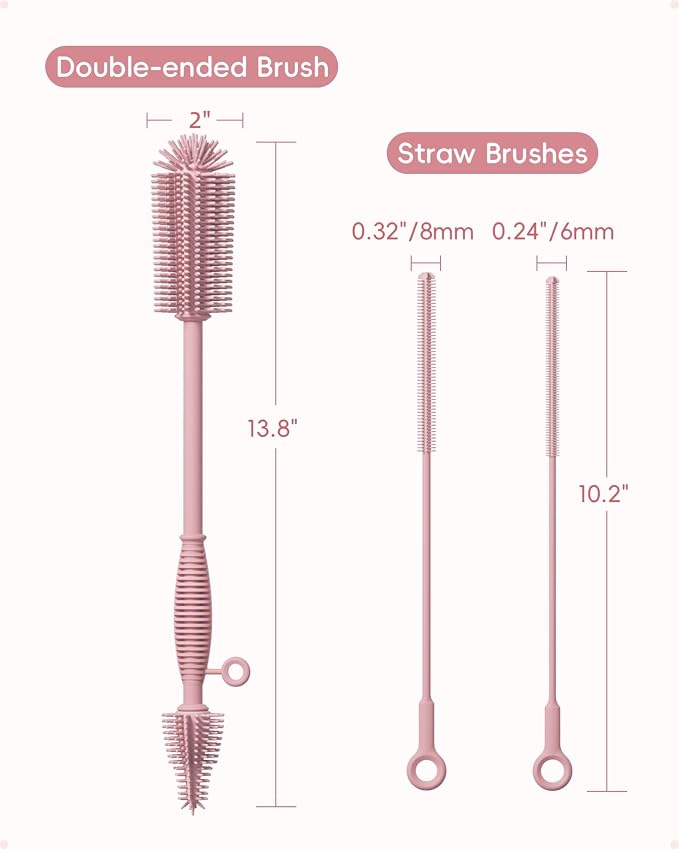 Silicone Cleaning Brush Kit, Water Bottle and Straw Cleaner Brush Set - Image 7