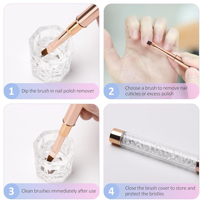JASSINS Nail Art Clean Up Brushes, - Image 6