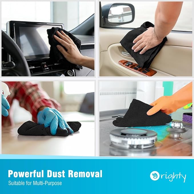 Orighty Black Microfiber Cleaning Cloth, Microfiber Towels - Image 6