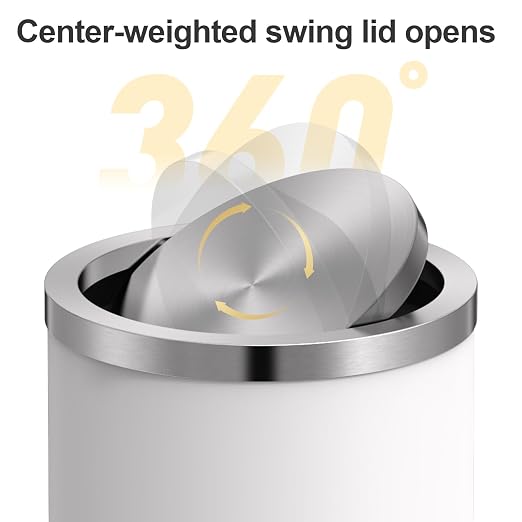 Mbillion Small Trash Can with Swing Lid 2.4 Gallons/9 Liter, Mini Trash Can - Image 2