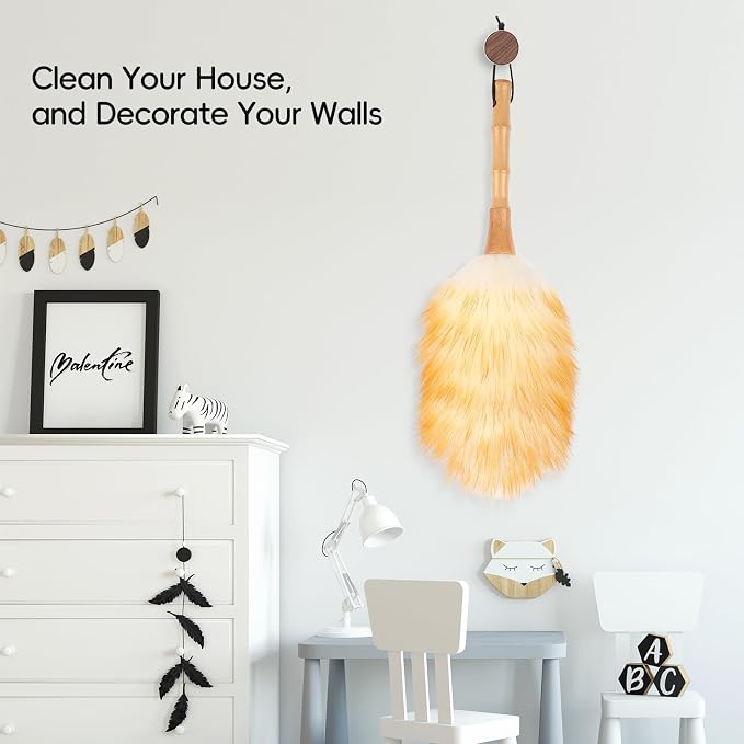 2-Pack Feather Duster Bundle: Ostrich Feather Duster & Lambswool Duster - Image 8