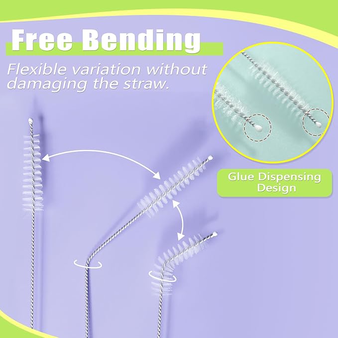 INVODA Bottle Brush 4Pack Long Handle Cup Cleaner Brush Whit Straw Brushes - Image 6