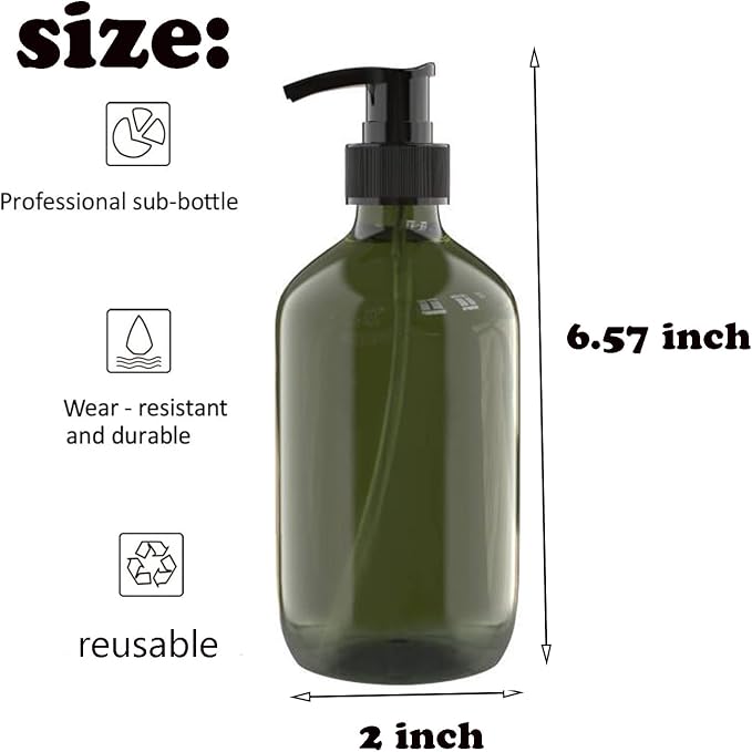 2 PCS 10 OZ Pump Bottle Plastic Pump Lotion Dispenser Empty Bottles Refillable - Image 2