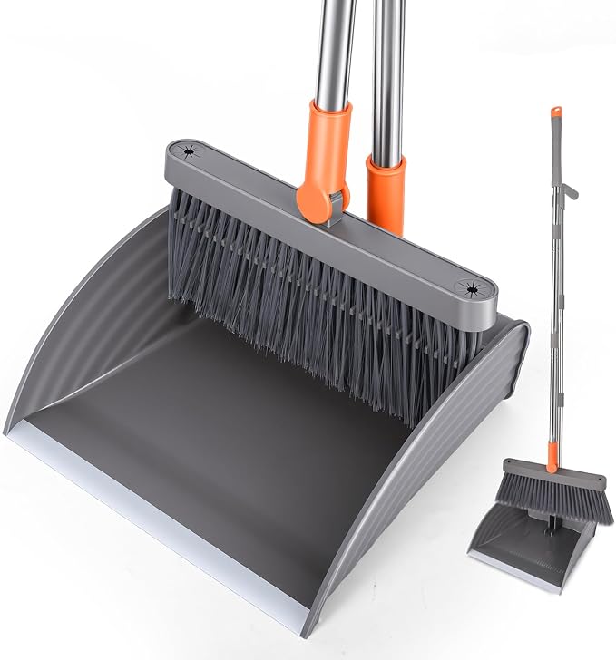 Ease of Assembly Broom and Dustpan Set, Self Cleaning by Unknown