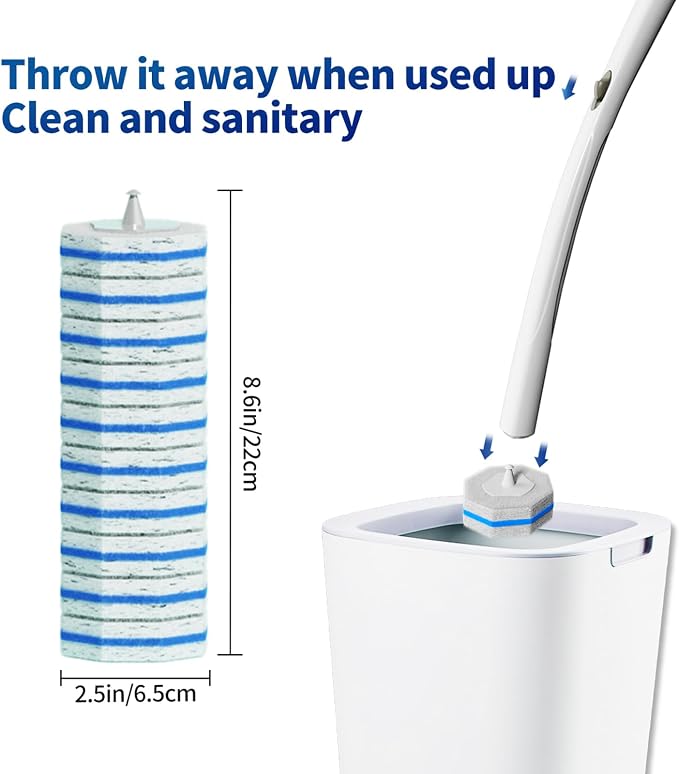 60pc Refills Disposable Toilet mats Brush Cleaning System, Toilet Cleaning Brush - Image 8