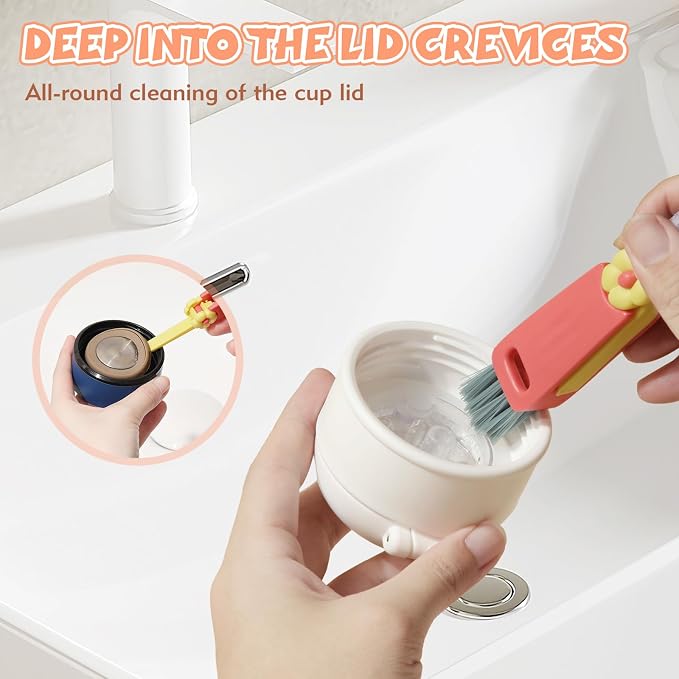 3-in-1 Cup Lid Cleaning Brush–Multi-Functional Bottle & Straw Cleaner - Image 4