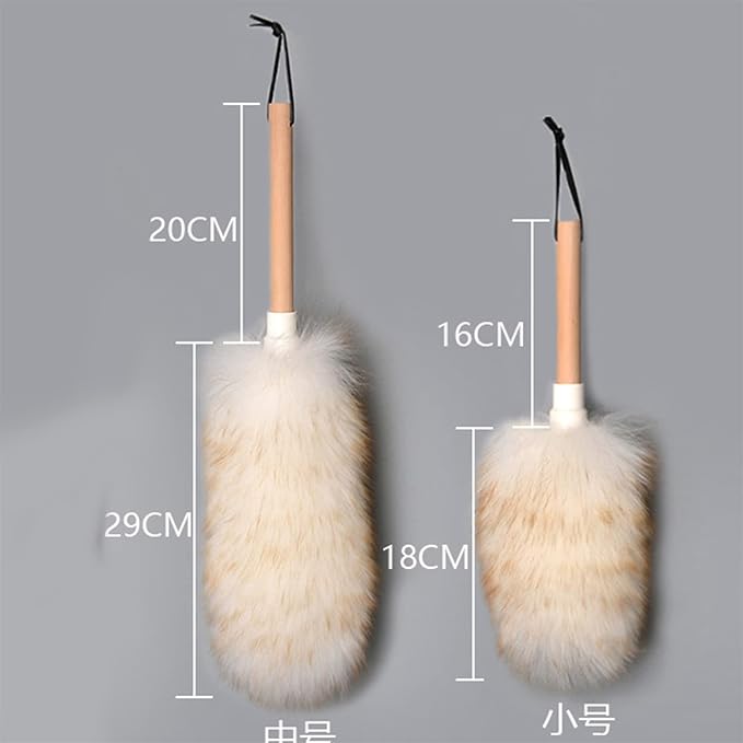 JIYAN Feather Duster with Wood Handle, Blinds Cleaner Purifier, Brush Cleaning - Image 2