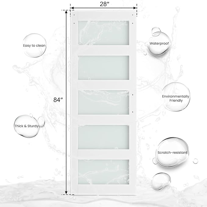 SmartStandard 28 x 84 in Glass Barn Door - Image 2