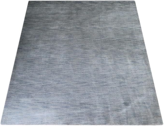 Rugsotic Carpets Hand Knotted Gabbeh Wool 5'x8' Area Rug Solid Light Blue L00111