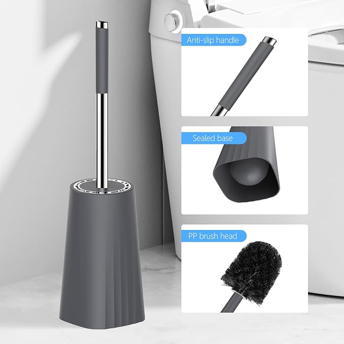 SetSail Toilet Brush, Compact Size Toilet Bowl Brush and Holder Toilet Brushes - Image 7