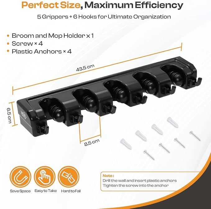 Heavy Duty ABS Plastic Broom Holder - Image 5