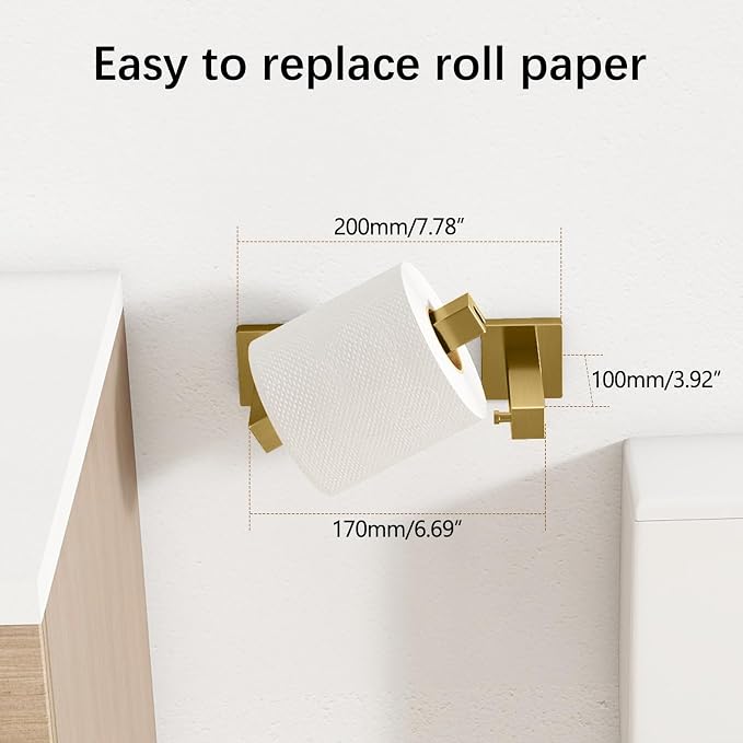 Toilet Paper Holder Wall Mounted Post Pivoting Square Tissue Holders Roll - Image 5